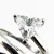925 Sterling Silver Spiral Wrap Ring, 2 Triangular Cubic Zirconia Stones Size 5