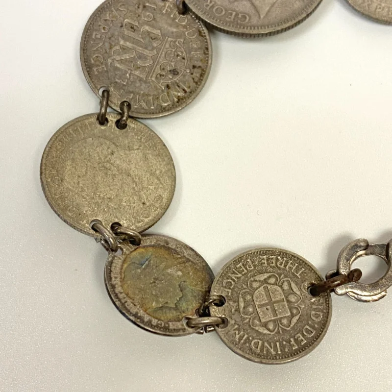 Great Britain 1896-1940 Coins George IV Silver Bracelet, 24 grams