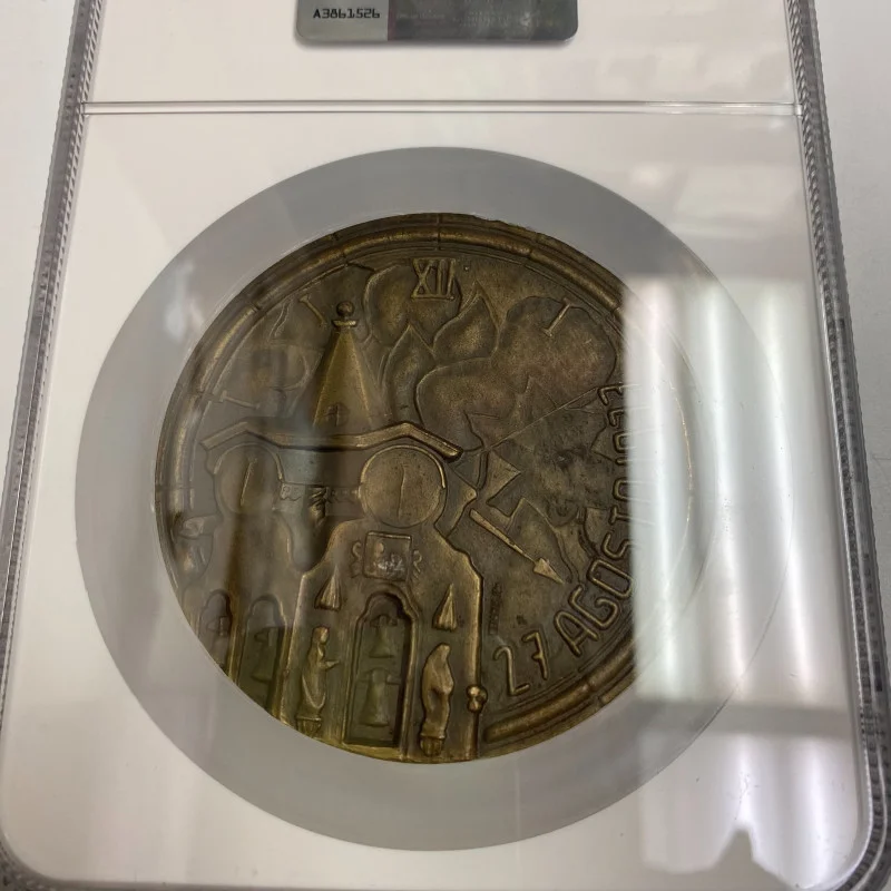 1977-Dated Portugal Bronze Caldas Da Rainha 50th Ann J.Norte-(79mm) NGC MS 64