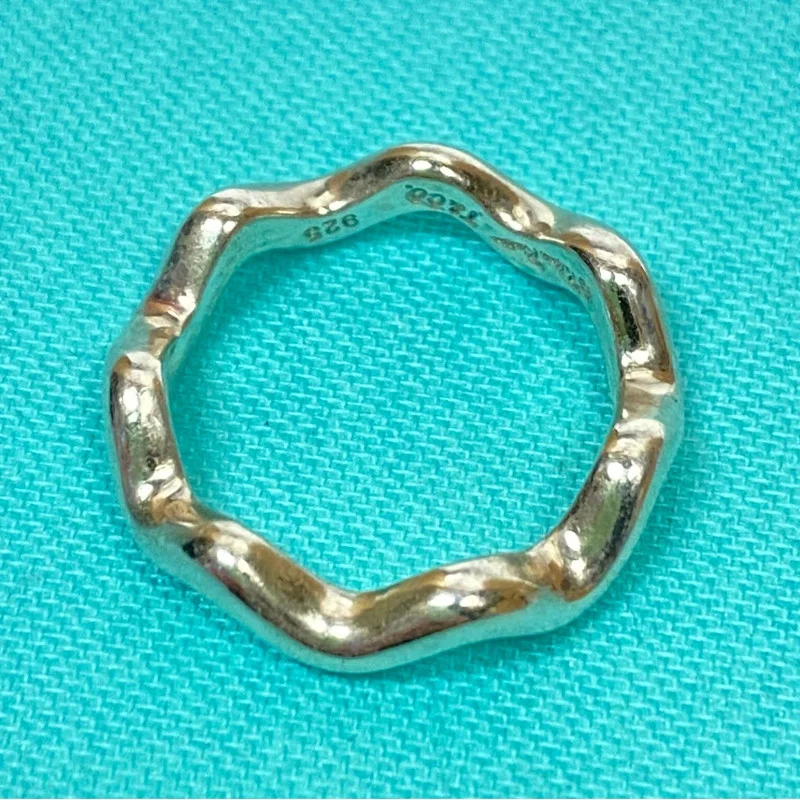Tiffany & Co. Paloma Picasso Silver Zig Zag Band Ring Size 5