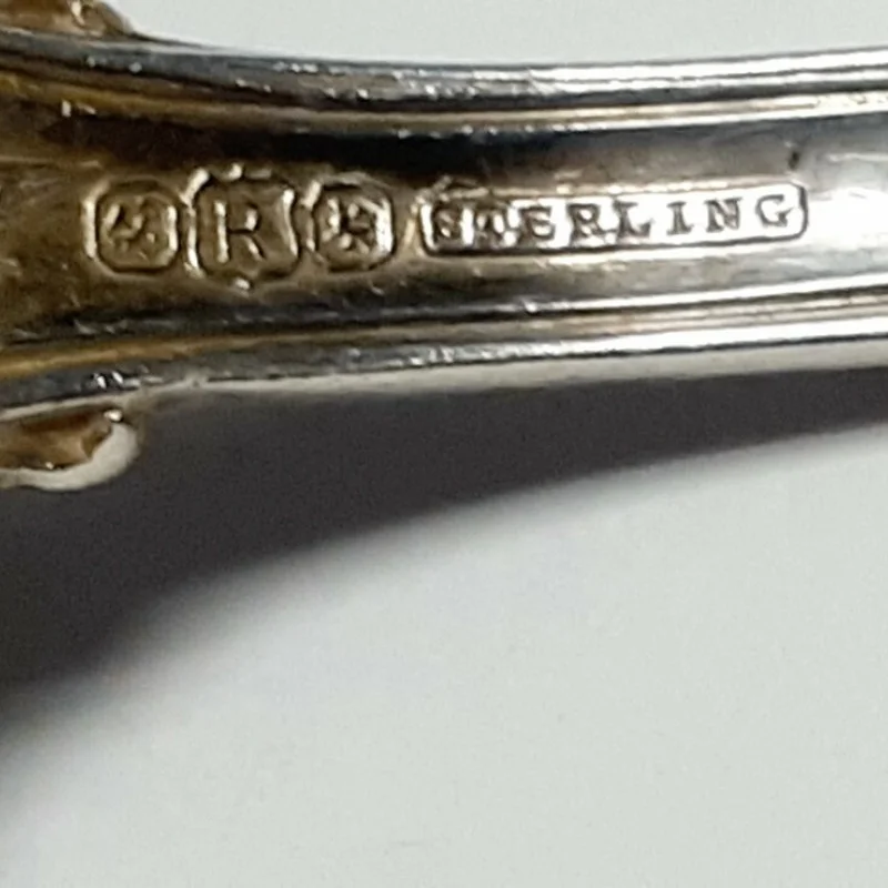 Antique R, Sterling Silver Serving Whiting Baroque Spoon