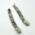 Vintage 925 Silver Long Modernist Dangle Earrings With Purple Iolite Stones