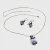 Sterling Silver Lavender CZ & Marcasite Jewelry Set - Pendant & Earrings - 925