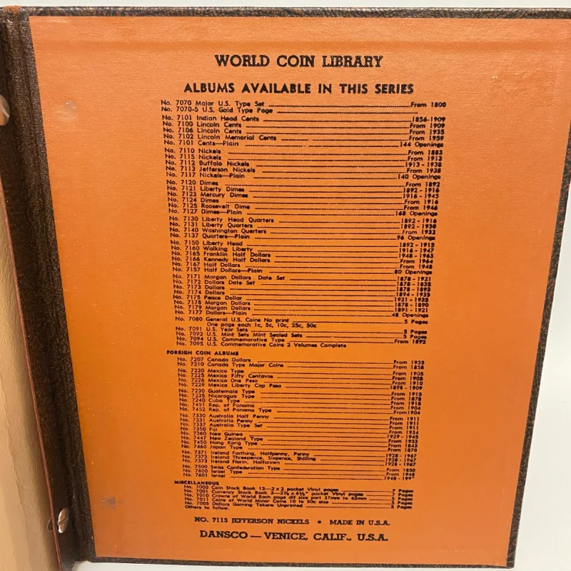 Dansco Album 7113 Jefferson Nickels 1938-1976 Coin Collectors, 94 coins