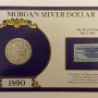 May 2 , 1890 Morgan Silver Dollar Coin With Stamp in Holder - The West is Won