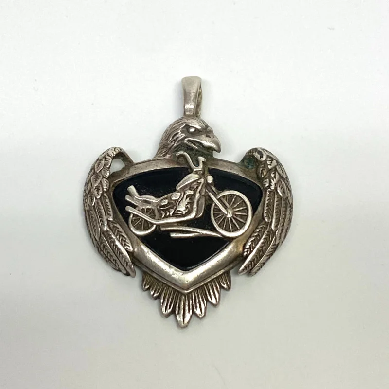 Vintage As Motorcycle Eagle “Live To Ride” Pendant 16.1 Grams