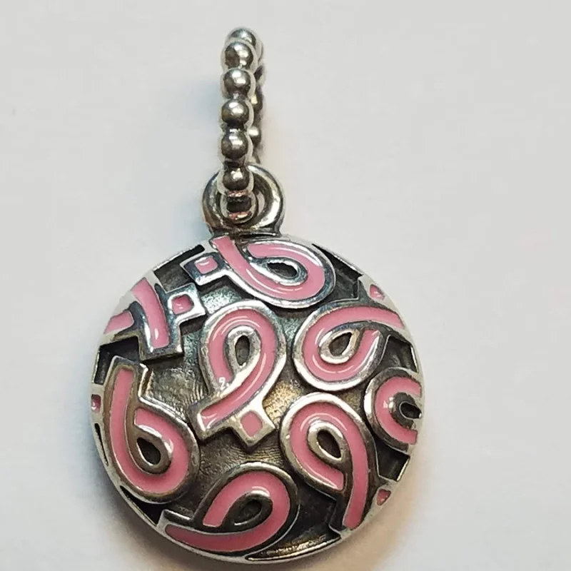 Genuine PANDORA Pink RIBBON Pendant Charm 