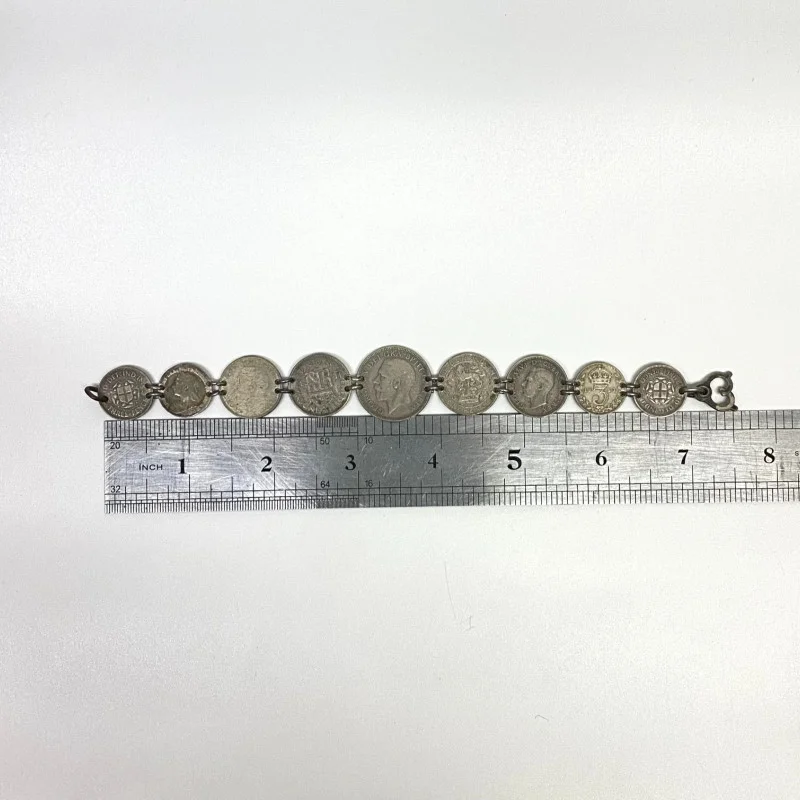 Great Britain 1896-1940 Coins George IV Silver Bracelet, 24 grams