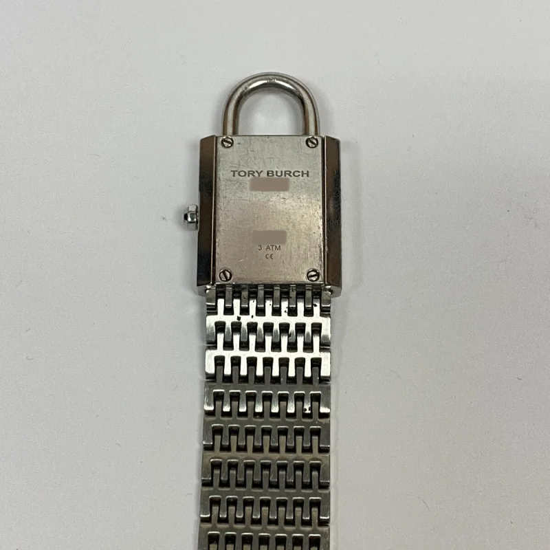 TORY BURCH Surrey Silver-tone Chain Lock Bracelet Watch