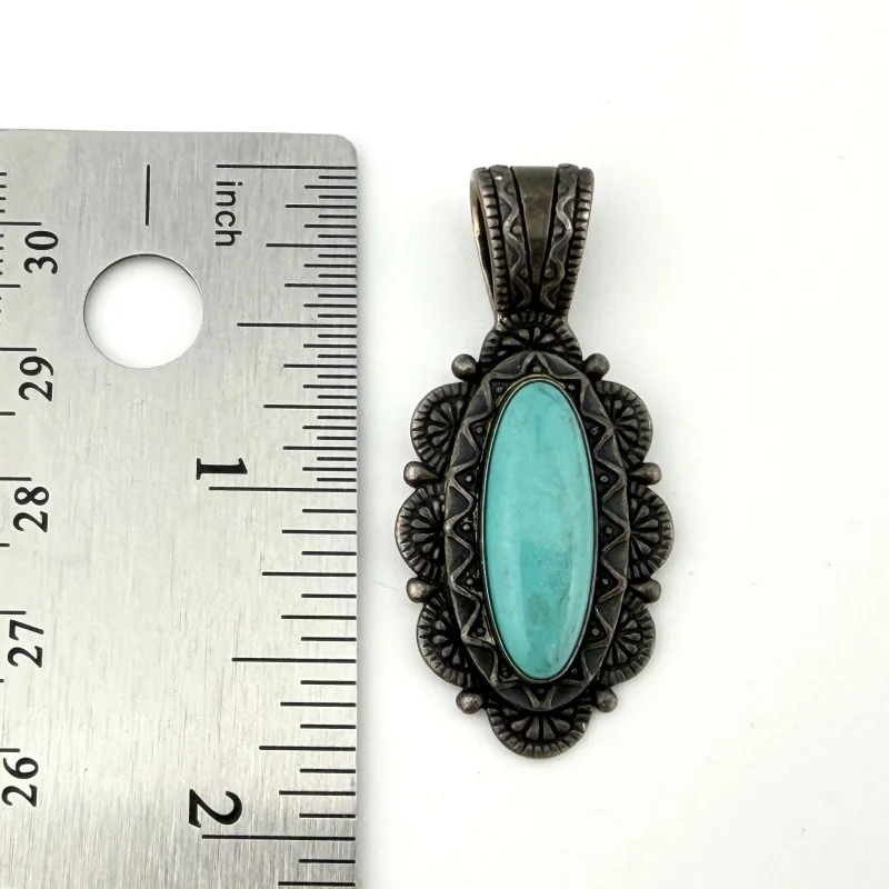 Turquoise Sterling Silver Pendant Southwestern Native American Carolyn Pollack