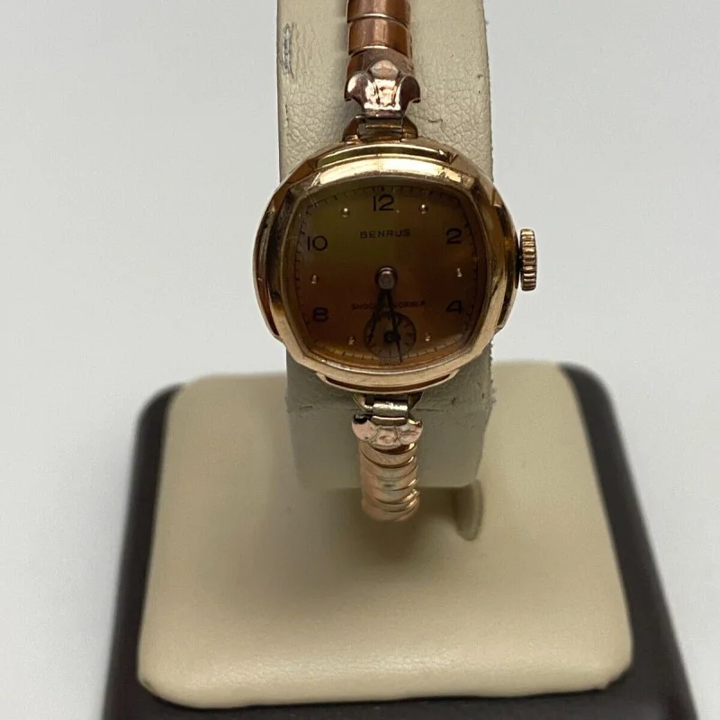 Vintage Benrus 15 Jewels Women's Manual Wind Gold Tone Watch, 5 inches