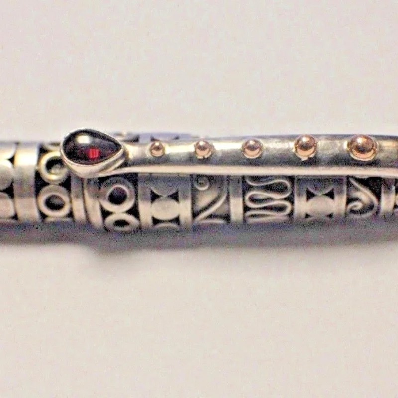 Vintage Silver Gold Plated Gem Stone Pen !!!!