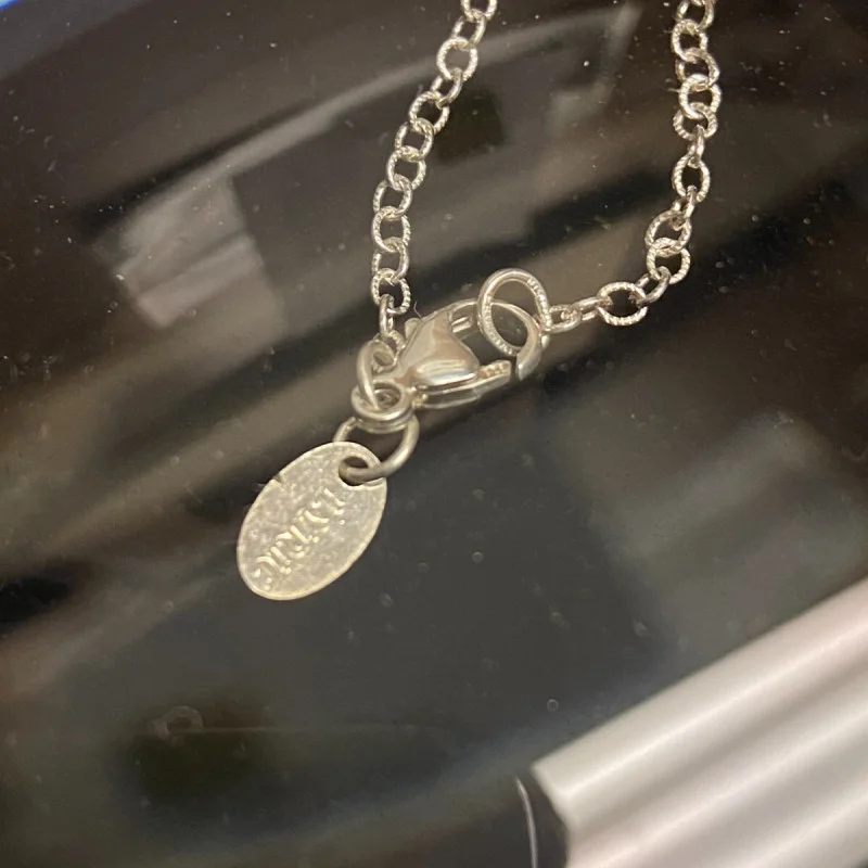 Vintage Lyric Sterling Silver Green Flower Necklace