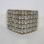 Sterling Silver Gold Plated Diamond Ring Size 12