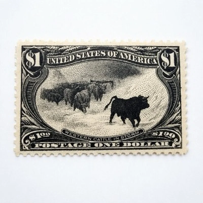 US Scott #292 1898 $1 Western Cattle in Storm Mint Unused High Grade Rare Stamp