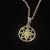 Vintage Lyric Sterling Silver Green Flower Necklace