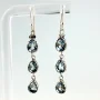 Sterling Silver Blue Topaz Triple Drop Dangle Earrings - 925