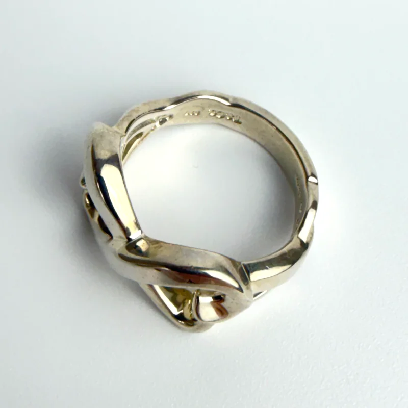 Tiffany & Co. Silver Paloma Picasso Loving Heart Band Ring Size 8.25