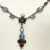 NICKY BUTLER STERLING UNUSUAL FESTOON DRAPE MOONSTONE, GARNET 17 NECKLACE