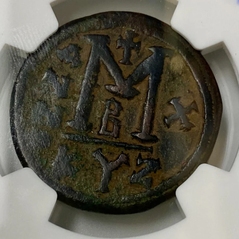 565-578 AD BYZANTINE EMPIRE AE FOLLIS JUSTIN II & Sophia