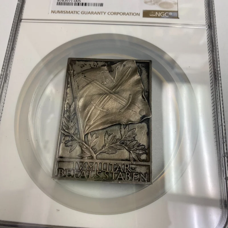 1956-Dated Norway Bronze IV Military Command Staff Silvered-(70x50mm) NGC MS 63