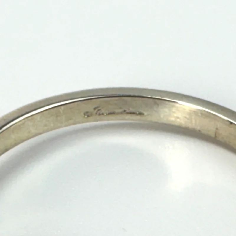 Tiffany & Co. Sterling Silver Paloma Picasso Diamond Modern Heart Ring Size 12