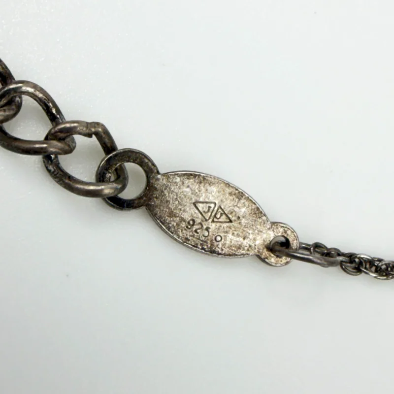 Judith Jack Sterling Silver Marcasite Oval Locket Pendant on Original Chain
