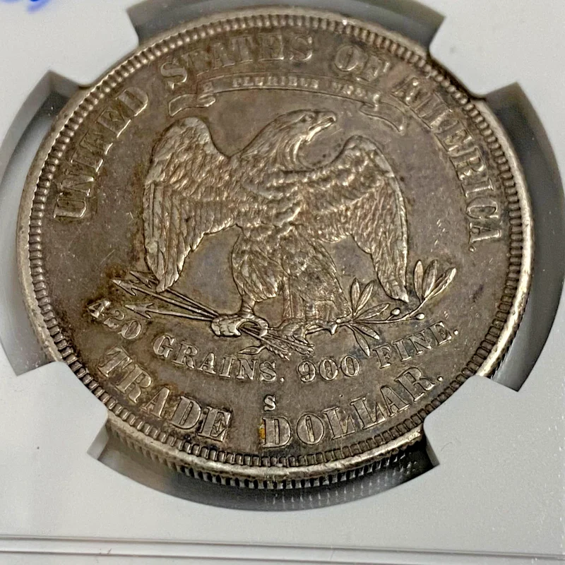 1877-S Trade Dollar NGC AU Details Cleaned