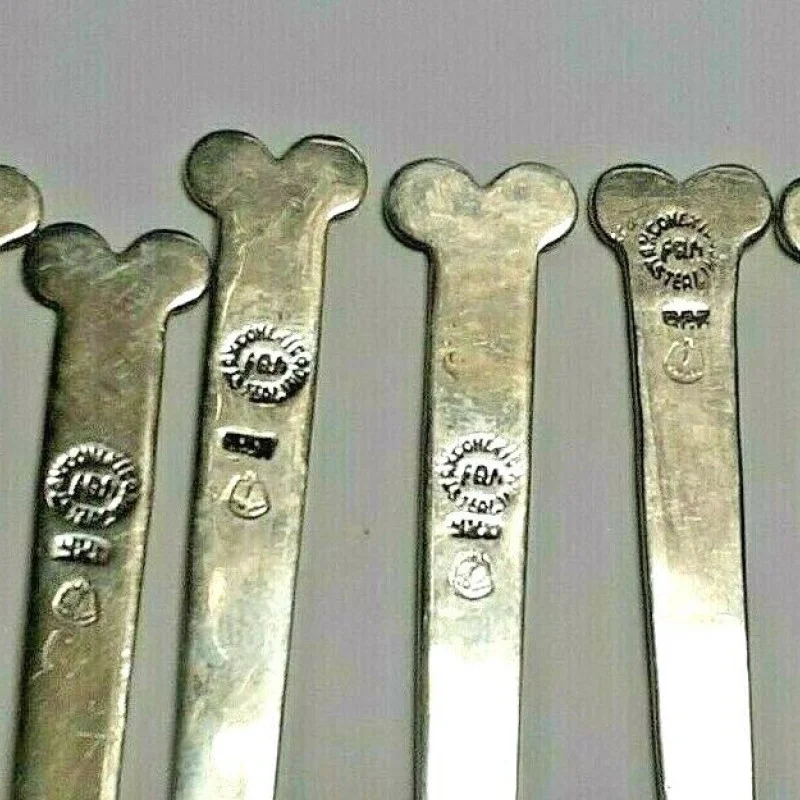 Vintage Aztec Sundial H'orderves Forks Taxco Mexico Sterling Silver 925 
