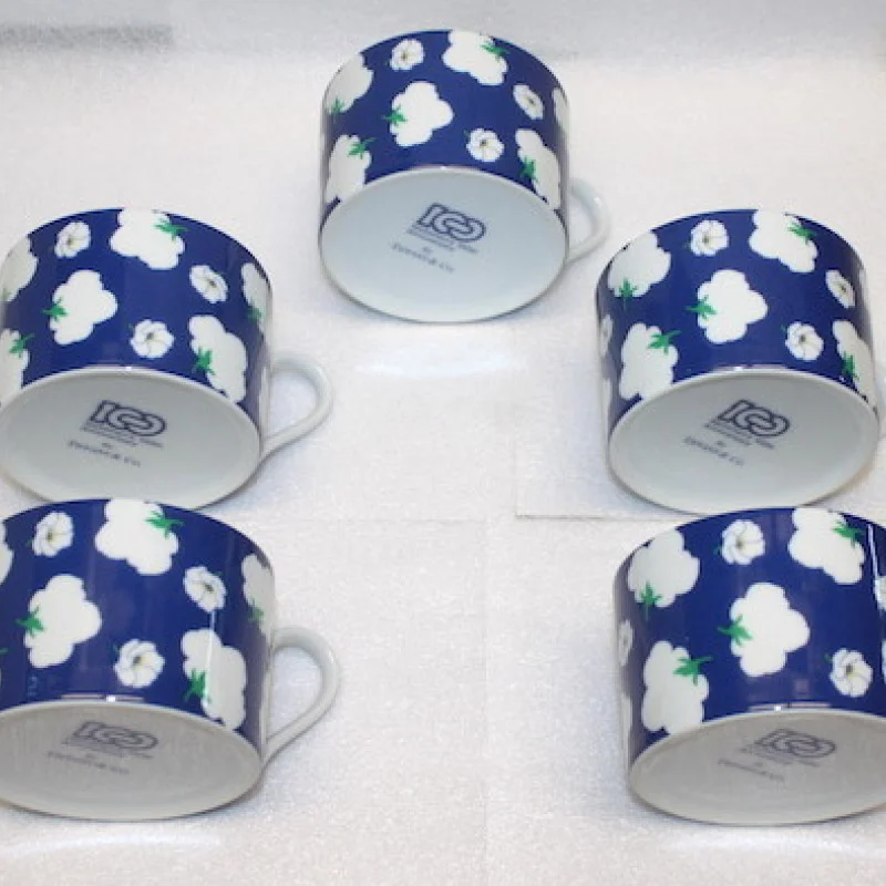 Tiffany & Co Nichimen's 100th Anniv. Porcelain Cup & Saucer 10 Piece Set & BOX