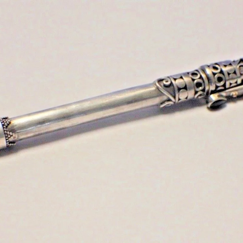 Vintage Silver Gold Plated Gem Stone Pen !!!!