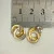 Gold Tone over Sterling Silver Two-Tone Double Circle Polished Stud Earrings