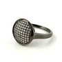 Black Rhodium 925 Silver Cubic Zirconia Ring Sz 7