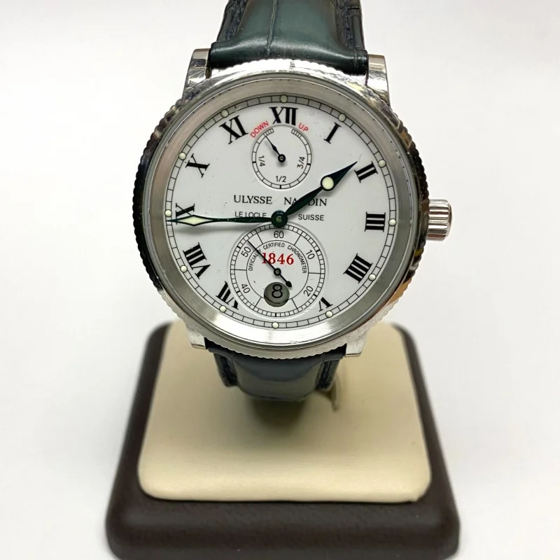 Ulysse Nardin Marine Chronomaster Ref-263-22 Automatic 38mm White Dial B&P