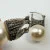 Vintage Marcasite And White Pearl Silver Earrings Pierced