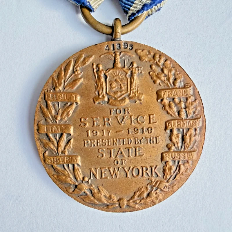 Lot of 4 Original US WWI Bronze Medals — Victory + Service Medals with Ribbons