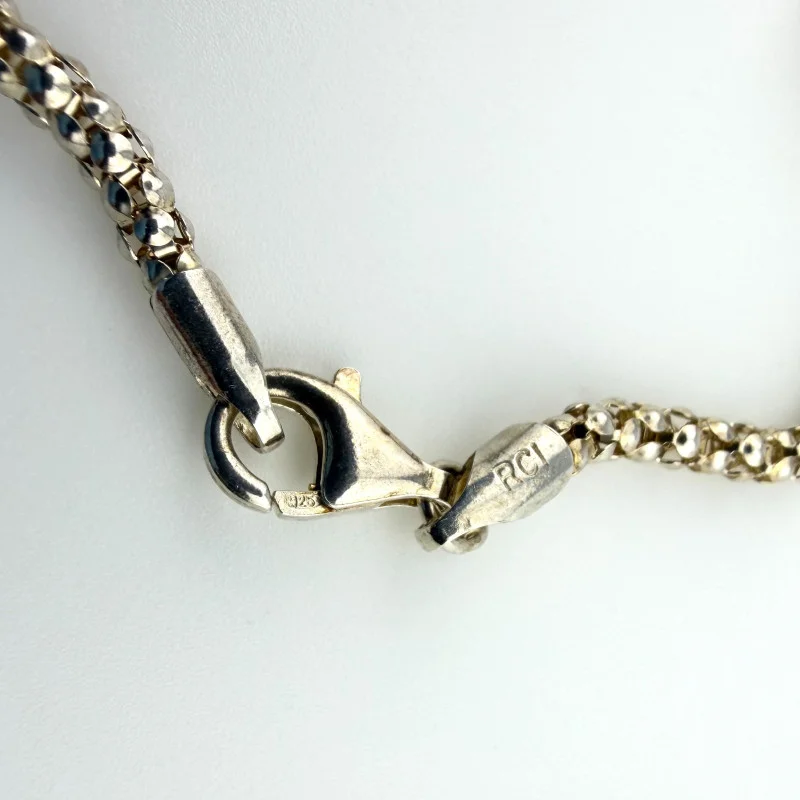 925 Sterling Silver Italian RCI Bracelet With Bag Charms, 7.5 ich