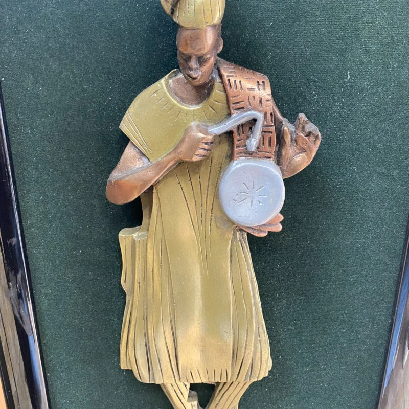 Northern Drummer Handmade Cold Cast Bronze Sculpture - Kwatei Nee-Owoo