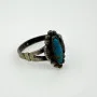 Navajo 925 Sterling Silver Vintage Blue Turquoise Ring - Size 7