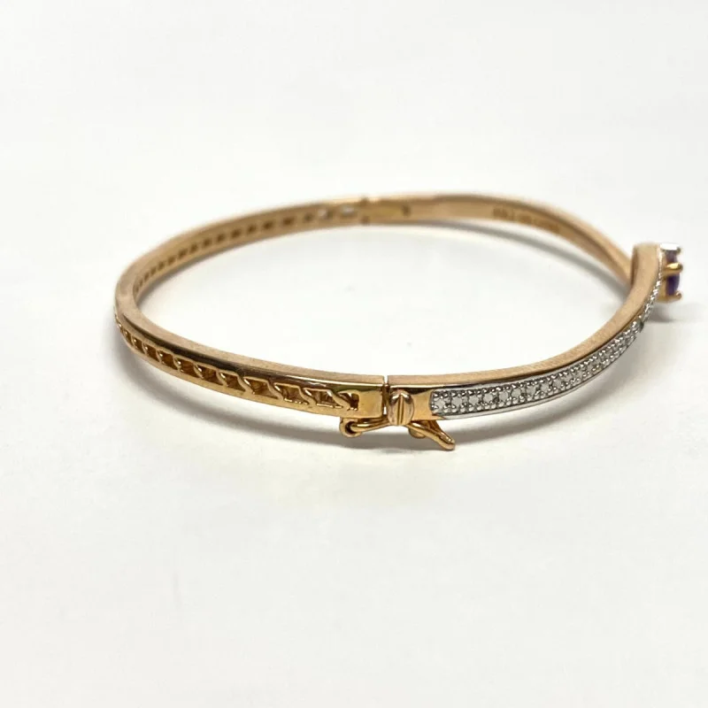 PAJ Gold Plated Amethyst Bangle Bracelet, BB CHINA