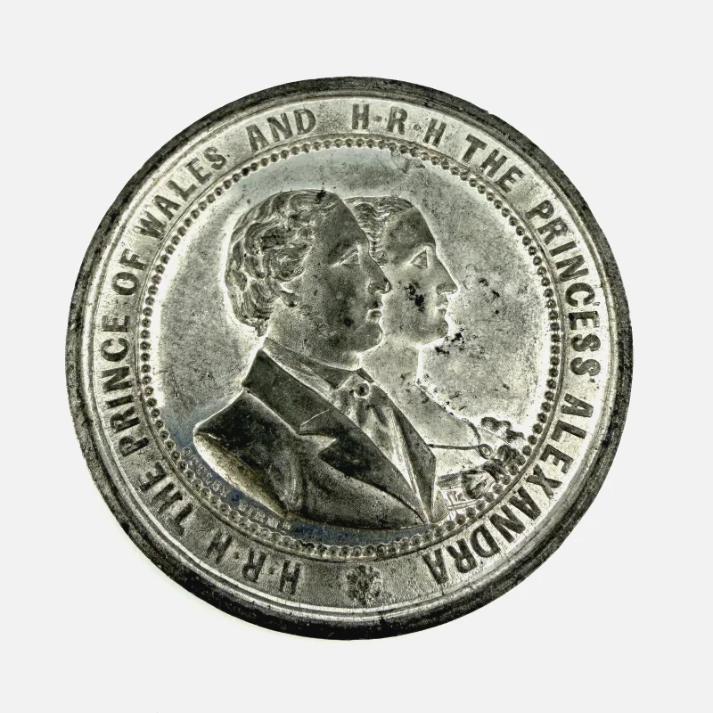 Great Britain 1863 MARRIAGE OF THE PRINCE OF WALES & ALEXANDRA white metal 51mm
