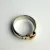 925 Silver Belt Buckle Ring with 14K Gold Buckle Detail and Sapphires - Size 10