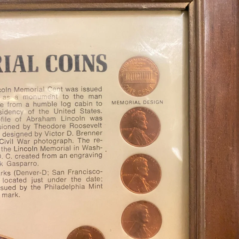 Lincoln Memorial Coins Collection (1959-1982 + 3 1943 Steel Cents) - Framed Set