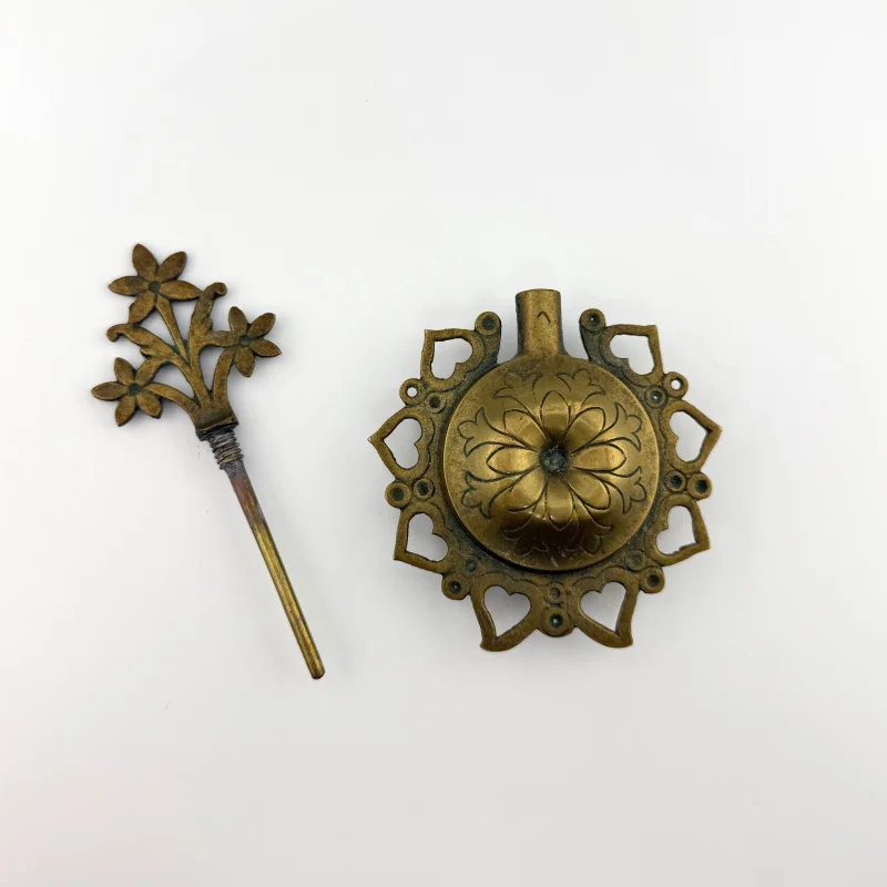 Antique Old Rare Islamic Brass Kohl Container Surma Dani - Eyeliner Pot