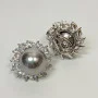 Silver Clip-On Earrings CZ and Faux Perl