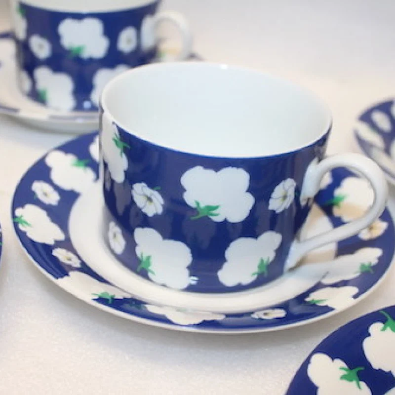 Tiffany & Co Nichimen's 100th Anniv. Porcelain Cup & Saucer 10 Piece Set & BOX
