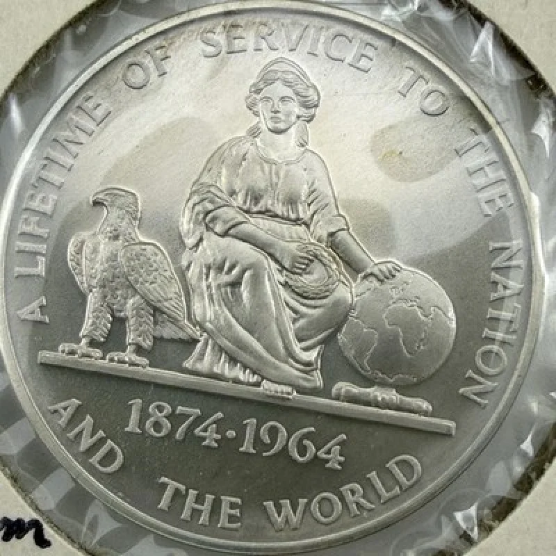 1964 Herbert Clark Hoover Heraldic Art Sterling Silver Medal #302 UNC 33mm