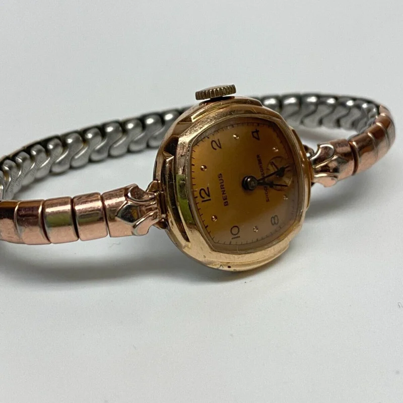 Vintage Benrus 15 Jewels Women's Manual Wind Gold Tone Watch, 5 inches
