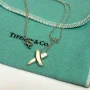 Tiffany & Co. Paloma Picasso Top Cross Kiss Necklace Silver 925