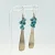 Boho Sterling Silver Dangle Earrings with Turquoise Bead Clusters